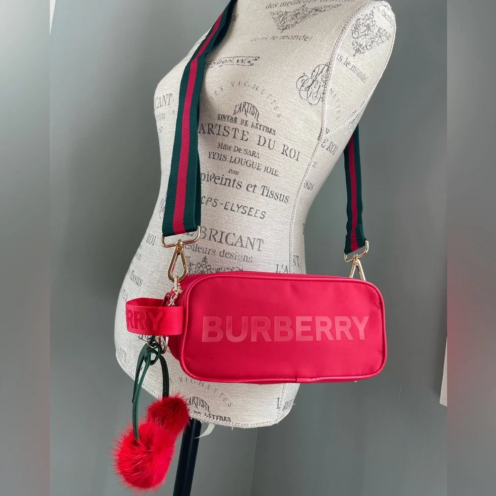Burberry up-cycled red nylon crossbody NWOT - Picture 1 of 15